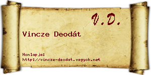 Vincze Deodát névjegykártya