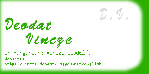 deodat vincze business card